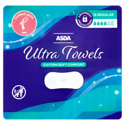 ASDA Ultra Towels without Wings Regular 16pk