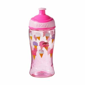 Nuby Super Slurp Tritan Freeflow Kids Cup - 18m+ BPA Free (Pink ice Cream)