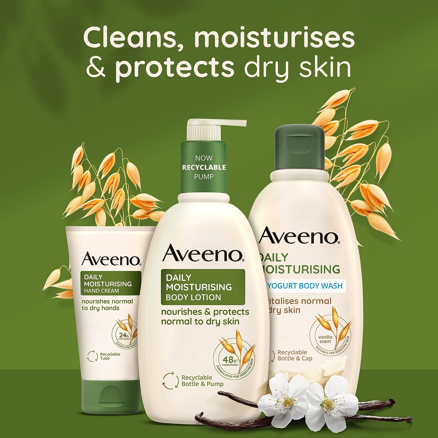 Aveeno Daily Moisturising Yogurt Body Wash apricot and Oat Scented | 300ml - Image 6