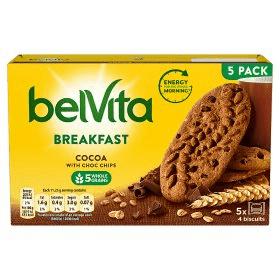 BelVita Breakfast Biscuits Cocoa with Choc chips 5 Pack 5 x 45g