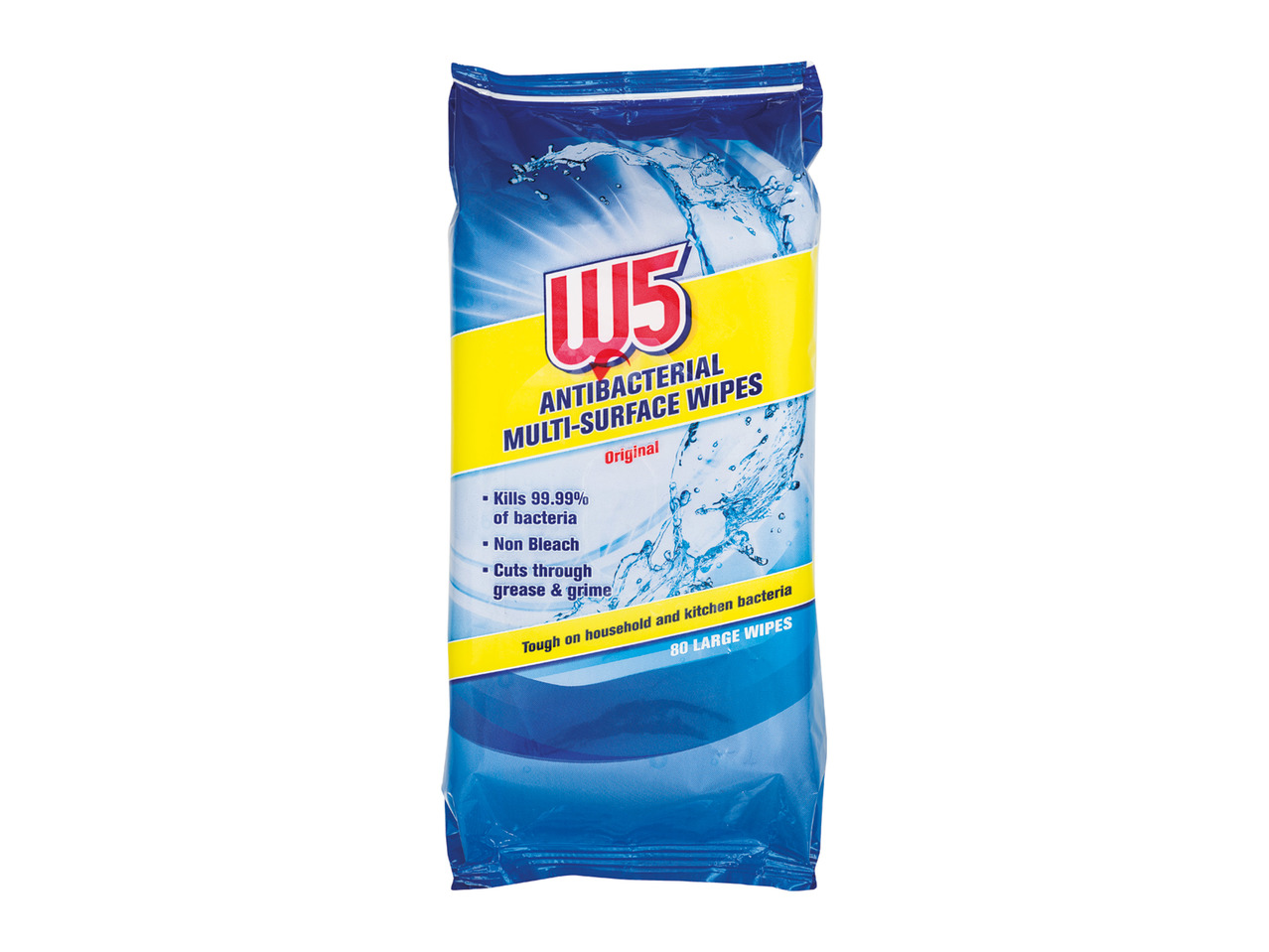 W5 Antibacterial Multi-Surface Wipes Original 72s