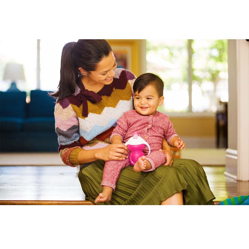 Munchkin Click Lock Chew Proof Trainer Cup, 8oz/237ml Pink - Image 2