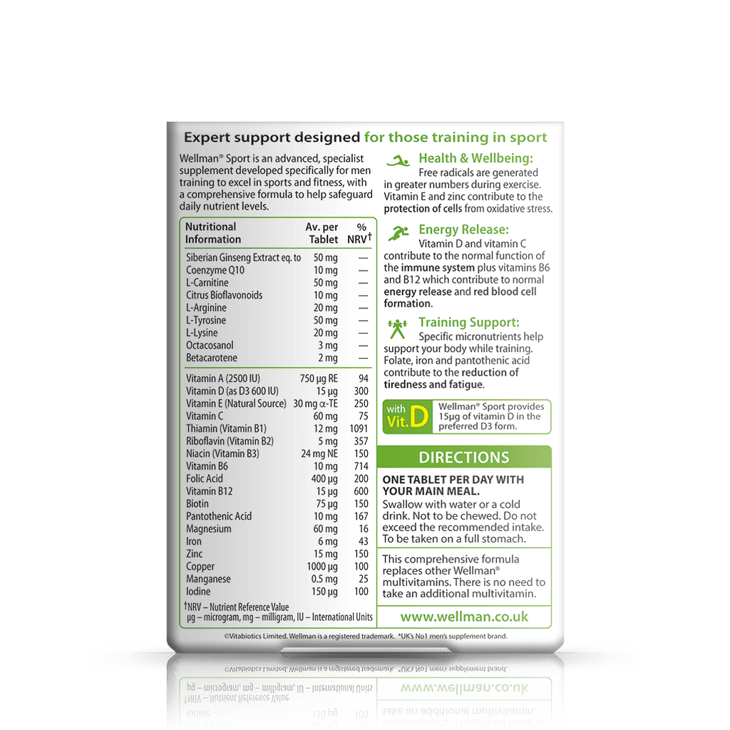 Vitabiotics Wellman Sport, 30 Tablets - Image 2
