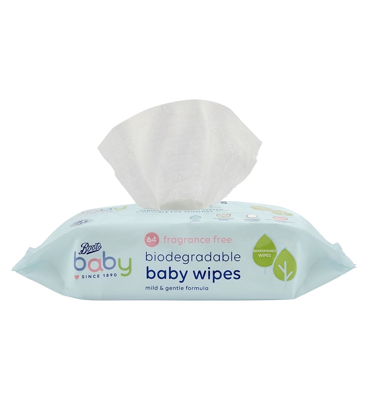Boots Baby Fragrance Free Biodegradable soft baby wipes, single pack 64 wipes - Image 4