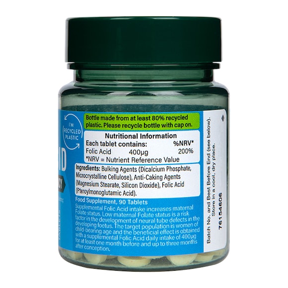 Holland & Barrett Folic Acid 400ug 90 Tablets - Image 4