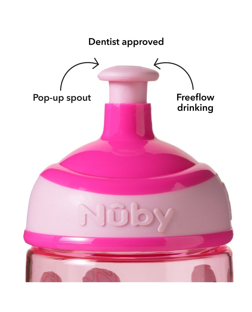 Nuby Super Slurp Tritan Freeflow Kids Cup - 18m+ BPA Free (Pink ice Cream) - Image 3