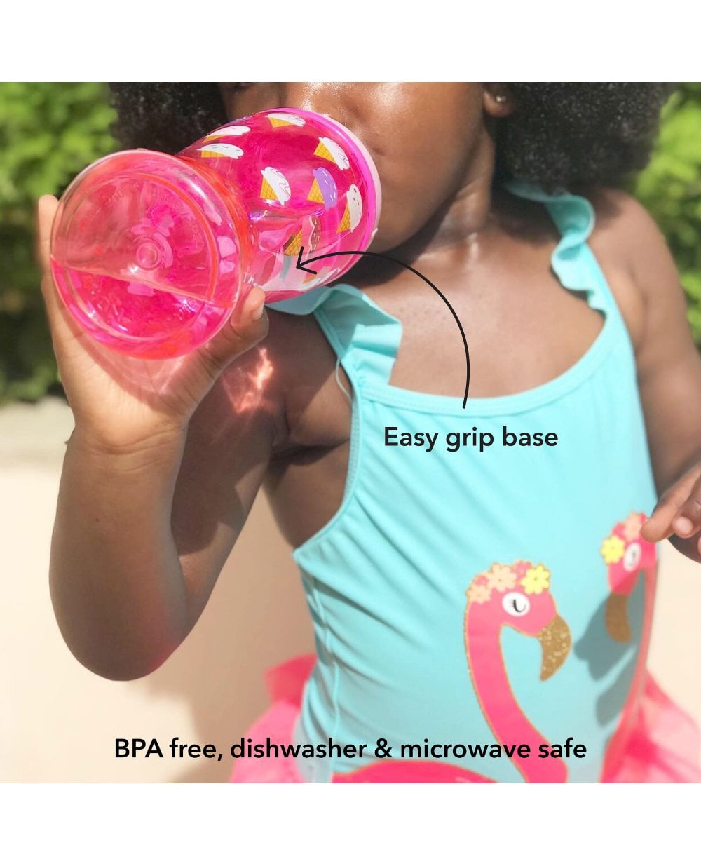 Nuby Super Slurp Tritan Freeflow Kids Cup - 18m+ BPA Free (Pink ice Cream) - Image 5