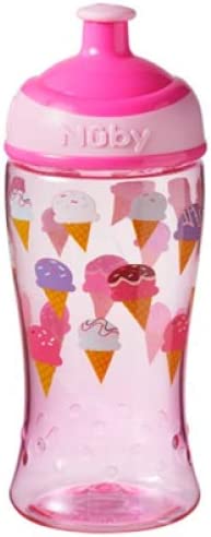 Nuby Super Slurp Tritan Freeflow Kids Cup - 18m+ BPA Free (Pink ice Cream) - Image 2