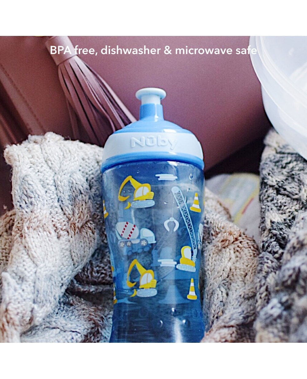 Nuby Super Slurp Tritan Freeflow Kids Cup - Digger - 18m+ BPA Free - Image 3