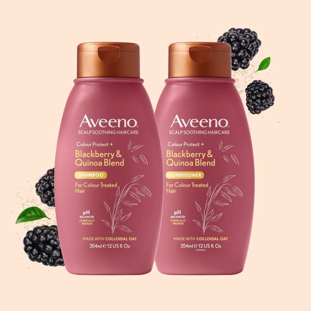 Aveeno Itchy Scalp Soothing & Colour Protect Conditioner with Blackberry & Quinoa for Colour Treated Hair 354ml - Image 6