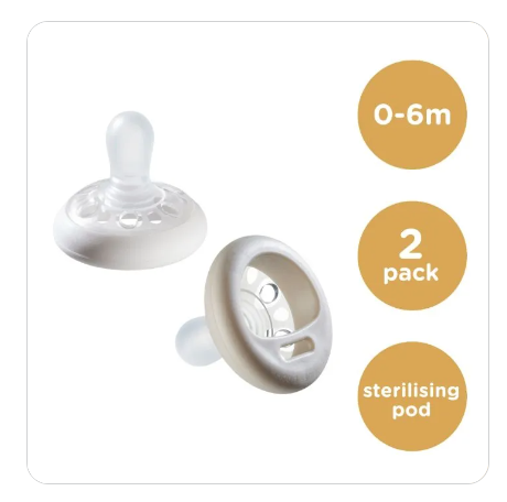 Tommee Tippee Breast-like Soother 0-6 months White - 2 pack - Image 4