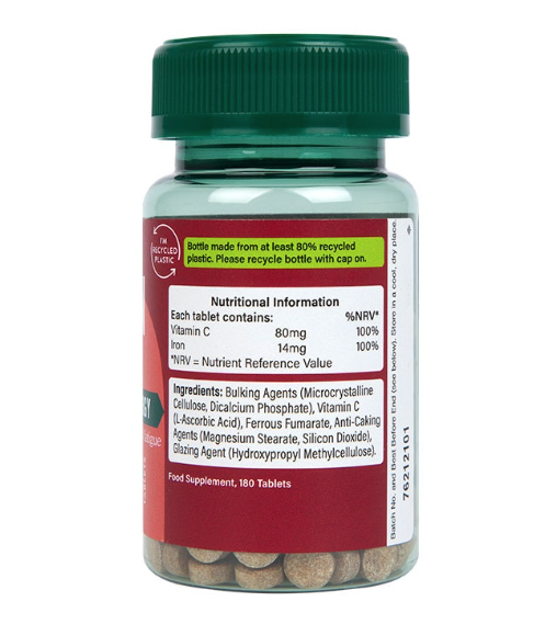 Holland & Barrett Iron & Vitamin C 14mg 30 Tablets - Image 2