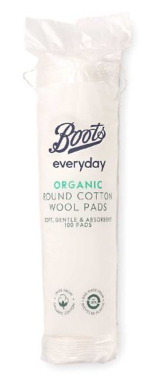 Boots Everyday Organic Round Cotton Wool Pads 100 pads