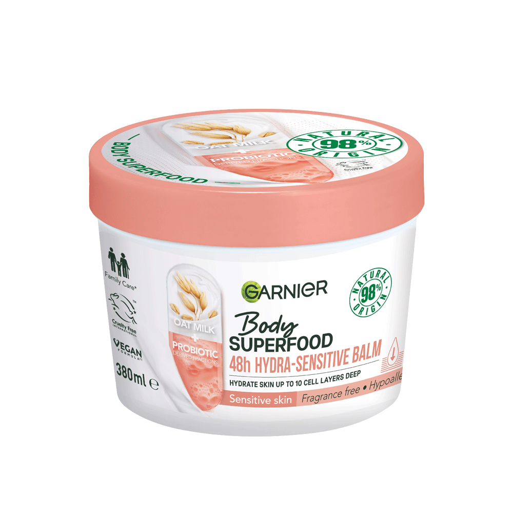 Garnier Body Superfood, Hydra Sensitive Body Cream Oat Milk & Probiotic Derived Fractions 380ml
