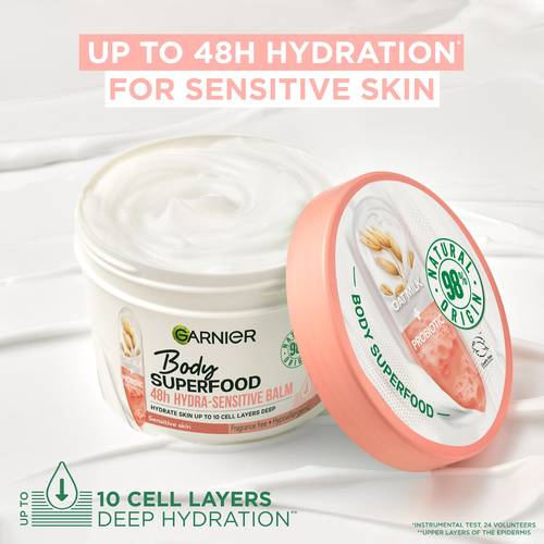 Garnier Body Superfood, Hydra Sensitive Body Cream Oat Milk & Probiotic Derived Fractions 380ml - Image 2