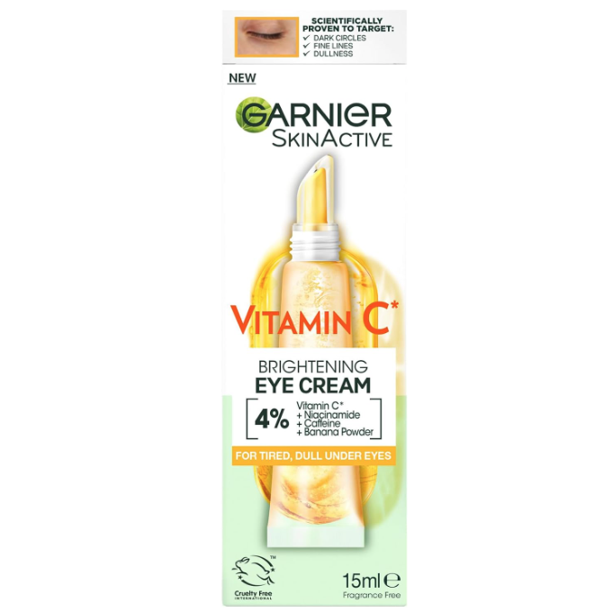 Garnier Eye Cream, With 4% Vitamin C, Brightening Eye Treatment For Dark Circles, Prevents Under Eye Bags And Puffiness, Vitamin C*, 15ml - Image 3