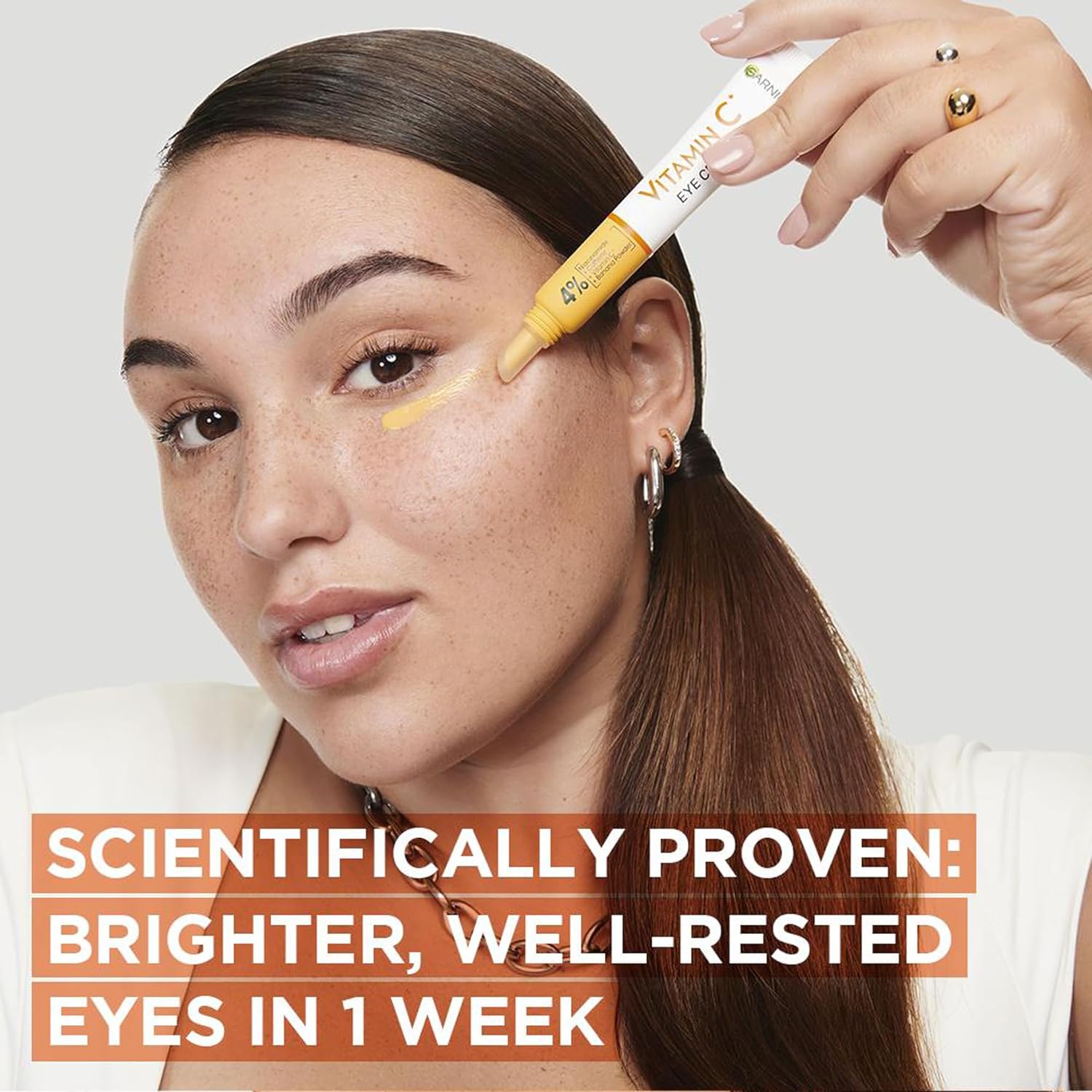 Garnier Eye Cream, With 4% Vitamin C, Brightening Eye Treatment For Dark Circles, Prevents Under Eye Bags And Puffiness, Vitamin C*, 15ml - Image 5