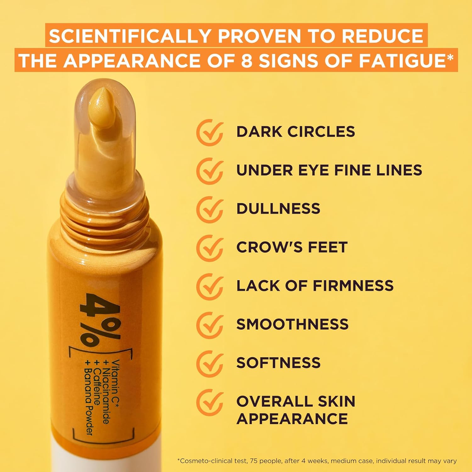 Garnier Eye Cream, With 4% Vitamin C, Brightening Eye Treatment For Dark Circles, Prevents Under Eye Bags And Puffiness, Vitamin C*, 15ml - Image 4