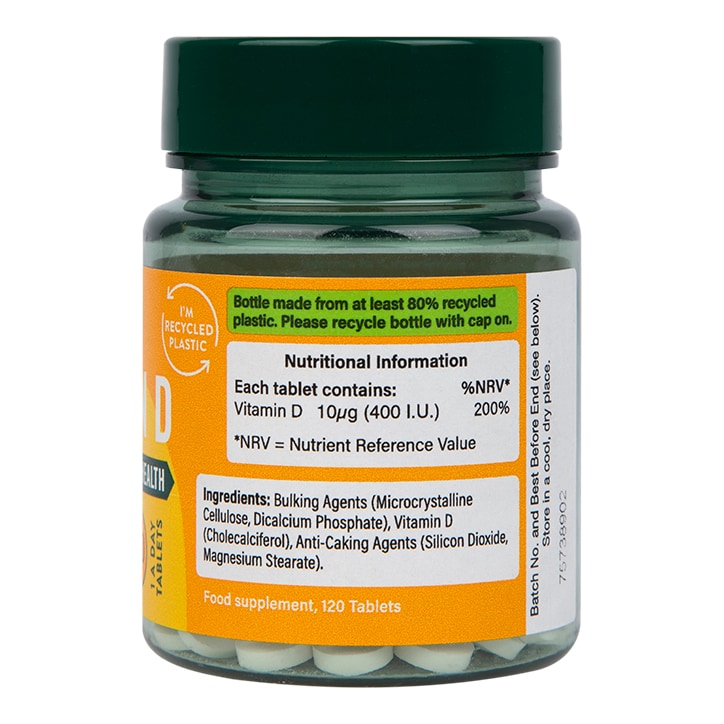 Holland & Barrett Vitamin D 400 I.U. 10ug 90 Tablets - Image 3