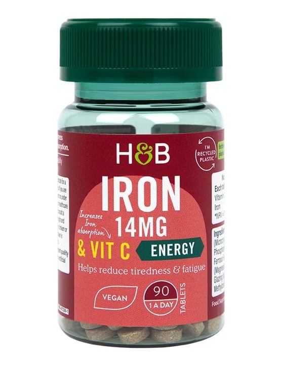 Holland & Barrett Iron & Vitamin C 14mg 90 Tablets