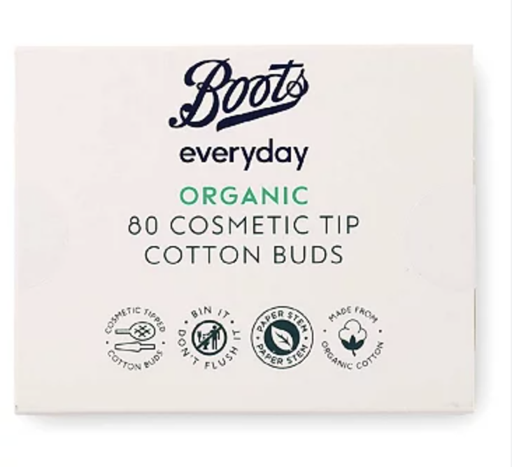 Boots Everyday Organic Cosmetic Tip Cotton Buds 80 buds
