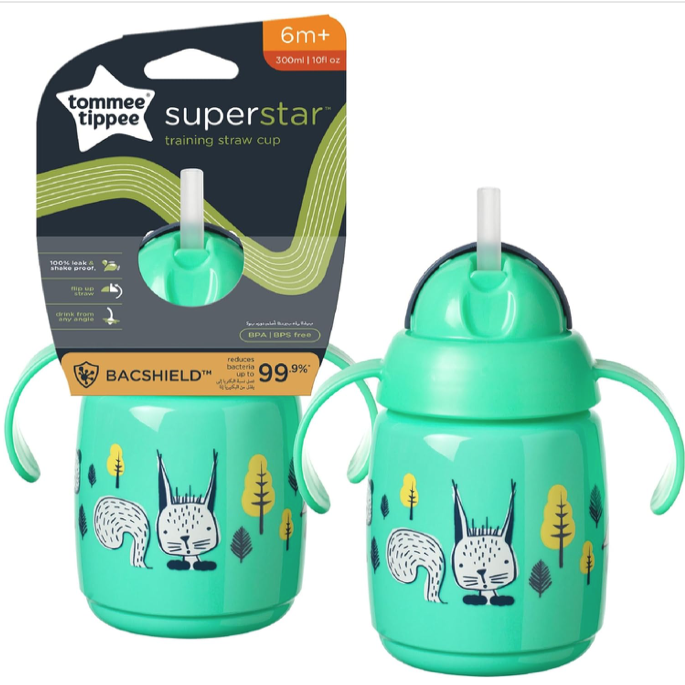 Tommee Tippee Superstar Weighted Straw Cup 6m+, 300ml, Green - Image 2