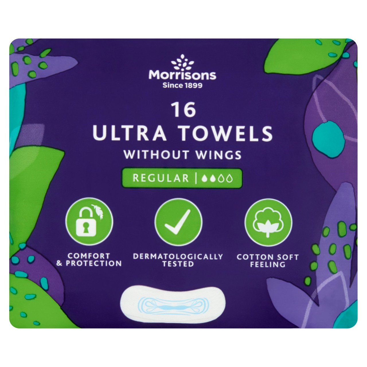 Morrisons Normal Ultra Towels without Wings 16 per pack