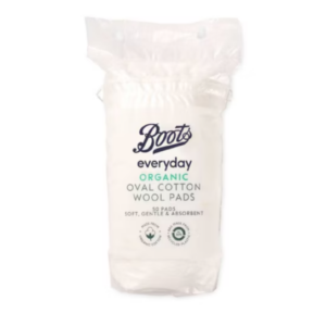 Boots Organic Cosmetic Oval Cotton Wool Pads 50 pads