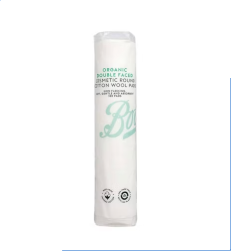 Boots Organic double faced Cosmetic round cotton wool pads 100