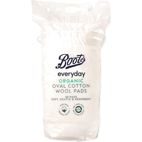 Boots Everyday Organic Oval Cotton Wool Pads 50 pads